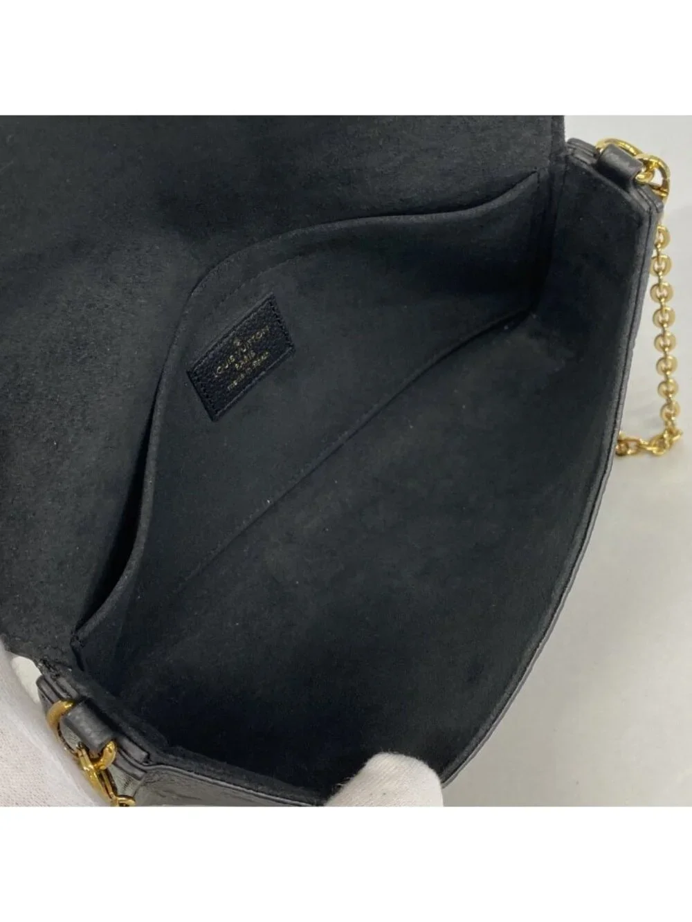 Louis Vuitton Shoulder Wallet Monogram Empreinte Pochette Felicity Noir